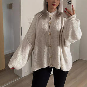 Classique 2025 mode européenne américaine couleur unie décontracté <span class=keywords><strong>Vintage</strong></span> à manches courtes Cardigan <span class=keywords><strong>pull</strong></span> en tricot - Product Image 4