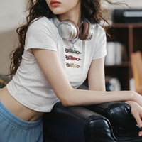 T-shirts pour femmes Maden Crop Tops Femme Heavyweight Structured Shoulder Slim Fit Cropped Summer Top Tees Produit Tendance 2026