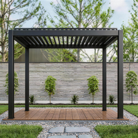 Mobilier de jardin Pergola à persiennes en métal Auvents Pergola de jardin Pergola bioclimatique à commande manuelle Pavillon de toit à persiennes pour villa
