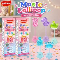 Sucette musicale à conduction osseuse personnalisée avec chanson sur le thème de la marque, boîte mystère, sans sucre, faible en calories, bonbons aux fruits naturels