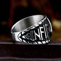 Cincin Kompas Amulet Rune Viking Baja Anti Karat Desain Unik SS8-1194R, Perhiasan Klasik untuk Pria, Hadiah