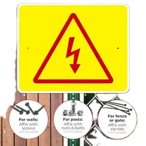 Securun Warning sign Voltage Warning Electric Symbol Sign For Indoor/Outdoor Electricity Use