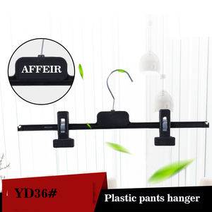 Gantungan baju plastik hitam kuat dapat diatur kait antiselip celana panjang pengaturan pakaian Jeans handuk pakaian injeksi PP - Product Image 2