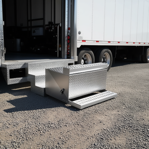 Caja de herramientas de aluminio para camión, 31 x 19 x 30, con placa diamantada, cierre de pestillo impermeable, entrada de cabina de plataforma plana - Product Image 2