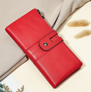 Genuine Leather Long <b>Wallet</b> <b>RFID</b> Zipper Card Holder Purse for Women Vintage Card <b>Wallet</b> Daily Use - Product Image 2