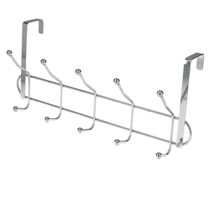 Appendiabiti da porta in metallo con 5/10 ganci. Finitura Metallica. - Product Image 2