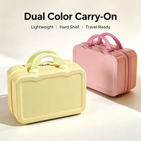 Mini trousse à cosmétiques Macaron ABS, boîte de rangement pour maquillage avec fermeture éclair et sangle élastique, mini valise rigide portable pour femmes OEM