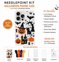 Kit DIY pour Coque de Téléphone Broderie Point de Croix Cerise, Ensemble d'Accessoires de Broderie, Fournitures d'Artisanat de Couture pour la Création de Cadeaux Originaux