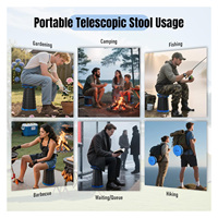 Tabouret pliable amélioré pour adulte, portable, rétractable, télescopique, pliable, capacité 600 lbs, pour la pêche et la randonnée en extérieur