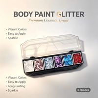 Peinture végétale naturelle portable, écologique et non toxique, 6 nuances, palette de paillettes scintillantes, paillettes pour le corps et le visage pour les fêtes