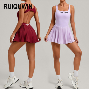 Robe de tennis personnalisée RUIQUWIN pour femme, sans manches, avec short intégré, dos nu, tenue de sport fitness, jupe de golf 2026 - Product Image 1