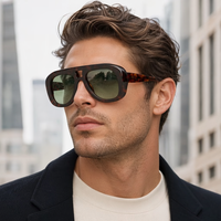 Lunettes de soleil rétro surdimensionnées à monture épaisse en acétate avec verres polarisés UV400 pour la conduite quotidienne et la mode