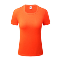 Grosir 100% Katun 170G Kaus Polos Ringan Sablon Kustom Kaus Wanita Kosong Putih Lengan Pendek