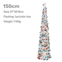 Ornements de Noël Paillettes Colorées Tops Pliables Télescopiques Arbre de Noël Ornements de Noël
