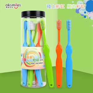 Oksmiles Brosse à dents pour adulte, poils larges, fins et doux, haute qualité, manuelle, pack familial - Product Image 3