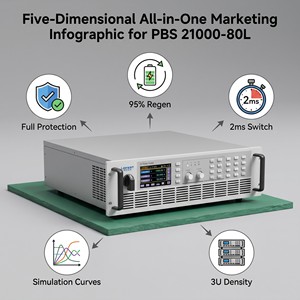 Alimentation bidirectionnelle programmable haute performance 3U pour montage en rack PBS 21000-80L 1000V / 80A 20kW Haute Tension - Product Image 4