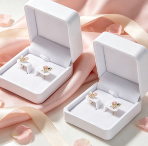 Luxury Velvet Hinged Earring <b>Box</b> Soft Interior Display Holder <b>Gift</b> <b>Box</b> for <b>Small</b> Stud Earrings <b>Jewelry</b> Presentation Case - Product Image 5