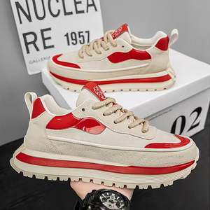 Retro Platform Casual Men's Casual Sports Sneakers Breathable Height Increasing Chunky Sports Shoes - Product Image 3