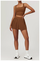 Ensemble 2 pièces soutien-gorge et jupe trapèze Pure Beauty, tenue de sport et de loisirs, col ras du cou ajusté, tenue de yoga