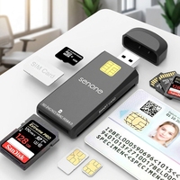 Lector de Tarjetas USB Tipo C 3 en 1 SCR311 Premium para Tarjetas de Memoria SD, MMC, SM y Micro SD