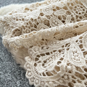 กระโปรงทรงเอเอวสูงสำหรับผู้หญิง ดีไซน์ลูกไม้ฉลุลายดอกไม้ปักลาย  กระโปรงยาวปานกลาง แฟชั่นฤดูร้อน - Product Image 6