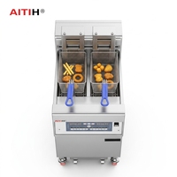 Friteuse électrique professionnelle double cylindre en acier inoxydable, capacité 28L*2, pour la restauration et la friture de frites