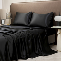 Parure de lit 4 pièces de luxe en satin de soie, durable et populaire, disponible pour 2026