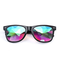 Lunettes carrées de Concert, lunettes de soleil kaléidoscope, lentille en cristal différente, fête Rave, prisme en verre réfléchissant optique coloré
