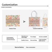 Sac fourre-tout en toile grande capacité, motifs floraux et papillons, multi-poches, style frais et doux, cadeau idéal pour la vie quotidienne des femmes