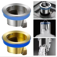 Couvercle de joint d'égout de drain de sol universel en laiton moderne tout en cuivre, anti-odeur, anti-insectes, pour artefact de salle de bain
