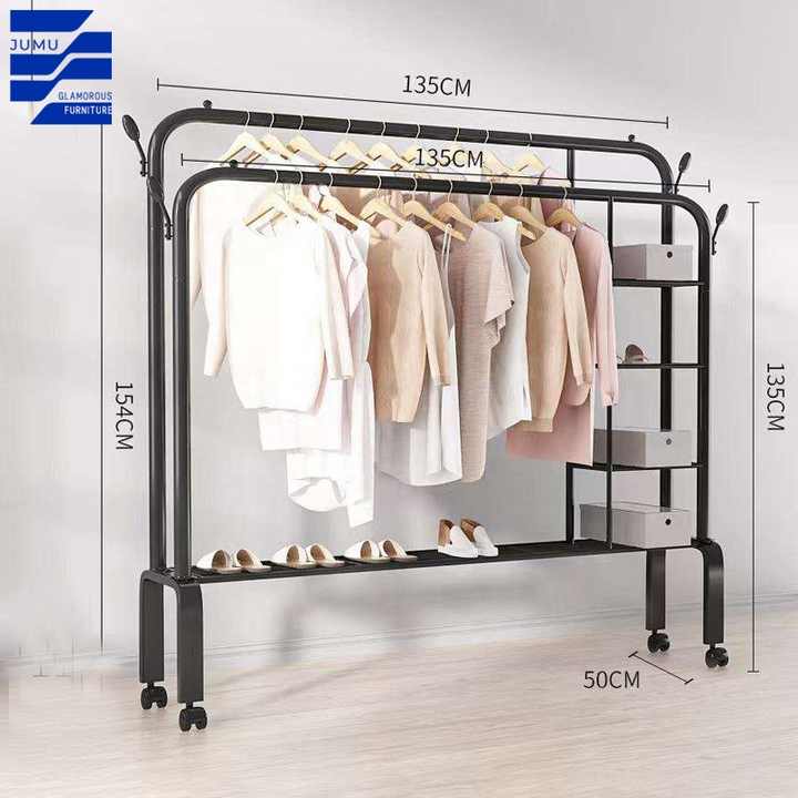 Glamorous Furniture Modern Design Foldable Coat Rack with Shoe Rack