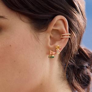 Série Sports Bijoux Émail Tennis De Table Battes Boucles D'oreilles Cristal Strass Base Balle Basketball Rugby Boucles D'oreilles pour Femmes - Product Image 1