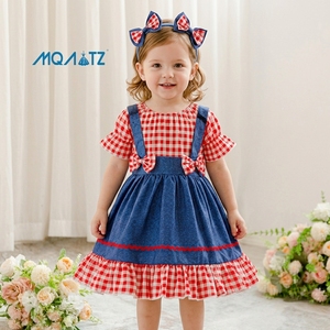 Disfraz <span class=keywords><strong>de</strong></span> Dorothy para Niñas, Estilo Pastoral del <span class=keywords><strong>Mago</strong></span> <span class=keywords><strong>de</strong></span> <span class=keywords><strong>Oz</strong></span>, Cuello Redondo, Corte en A, Largo hasta la Rodilla, Transpirable, para Halloween, Juego <span class=keywords><strong>de</strong></span> Roles, ODM TLX02 - Product Image 1