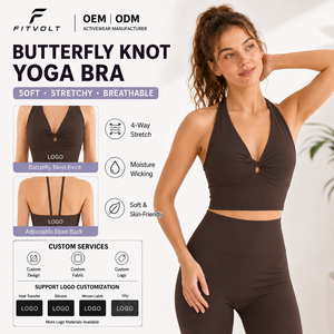 FITVOLT Reggiseno Sportivo Donna Halter Senza Spalline con Chiusura a Farfalla, Supporto Elevato, Elasticizzato in Quattro Direzioni, Eco-Friendly, Traspirante, Asciugatura Rapida - Product Image 1