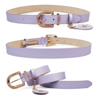 Ceinture en similicuir avec breloque cloutée de strass, vente en gros, ceinture en cuir PU style western avec boucle torsadée dorée