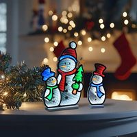 Vente en gros directe usine, personnalisable, 3 pièces, lumière LED 3D effet miroir infini Bonhomme de neige pour bar, magasin, décoration commerciale de fêtes, OEM