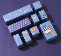 2022 Großhandel nachfüllbarer Countdown-Kalender mit 24 Tagen Geschenk boxen Kosmetik Weihnachten Advents kalender Verpackungs box