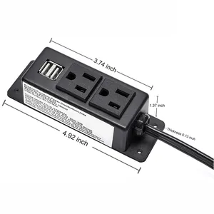 Canada America 2 *Outlets 2 USB U-L ETL Ports Extension Cord Power Strip desk power outletelectrical outlet