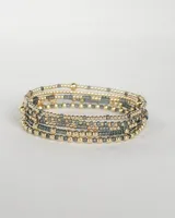 Non ternir bijoux de mode Bracelets élastiques à la main bohème multicolore plaqué or perle de rocaille Bracelet Lot femme