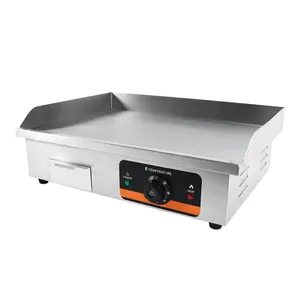 Counter Top Panggangan Griddle Listrik Stainless Steel, Mesin Ayam Panggang Hibachi