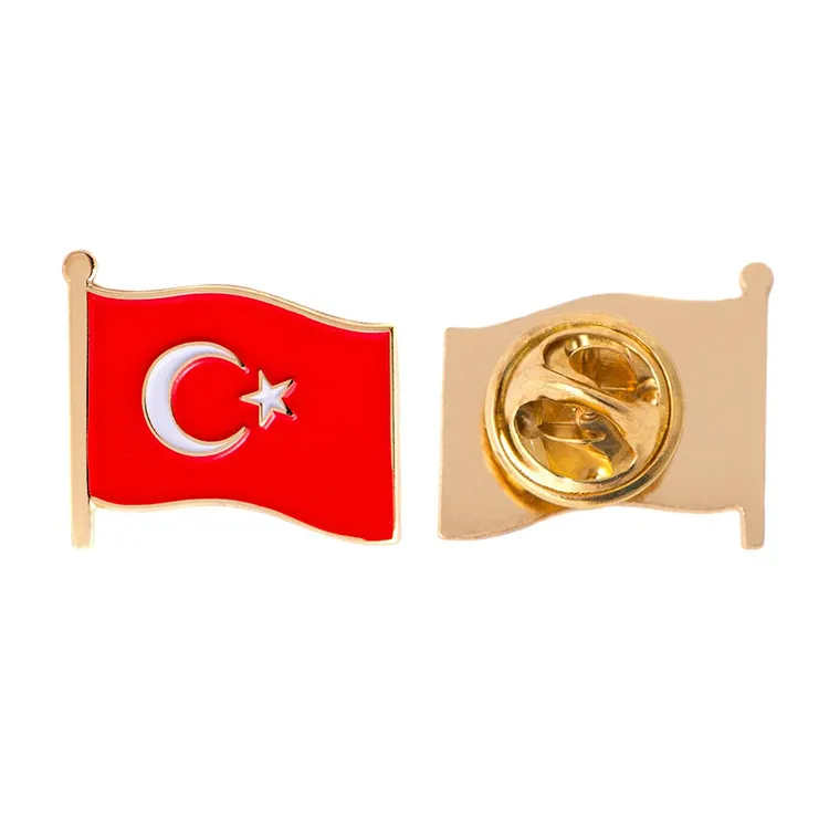 Benutzer definierte Metall Türkei Flagge Pin Abzeichen