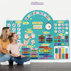 Kit de jeu éducatif d'apprentissage en <span class=keywords><strong>feutre</strong></span> pour ensemble d'apprentissage pour tout-petits 36*27 pouces 92 pièces en <span class=keywords><strong>feutre</strong></span> pour formes de chiffres de lettres - Product Image 4