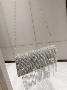 2026 trending Luxury <b>Sparkly</b> Bling Evening Bags Rhinestone Crossbody Bag with Tassel Women Rhinestone Clutch Purse Sac Tendance - Product Image 3