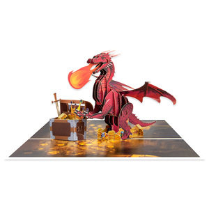 Impresión personalizada <span class=keywords><strong>de</strong></span> alta calidad dragón <span class=keywords><strong>de</strong></span> fuego 3D Pop-up tarjeta <span class=keywords><strong>de</strong></span> regalo <span class=keywords><strong>de</strong></span> agradecimiento papel Anime tarjeta hecha a mano <span class=keywords><strong>para</strong></span> <span class=keywords><strong>cumpleaños</strong></span> fiesta graduación - Product Image 2