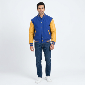 Top Selling Premium Quality Wool Varsity Letterman <b>Jackets</b> Stand Collar Long Sleeves <b>Canvas</b> CollegeBaseballjacket <b>for</b> <b>men</b> - Product Image 1
