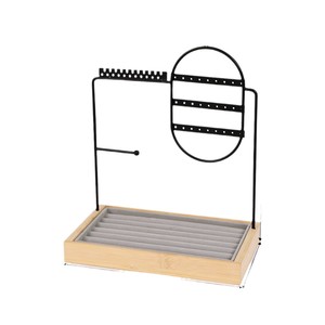 Venta al por mayor <span class=keywords><strong>de</strong></span> metal <span class=keywords><strong>de</strong></span> <span class=keywords><strong>madera</strong></span> pendiente anillo estantes <span class=keywords><strong>de</strong></span> exhibición COLLAR COLGANTE joyería <span class=keywords><strong>organizadores</strong></span> soporte pulsera joyería estante con bandeja - Product Image 5