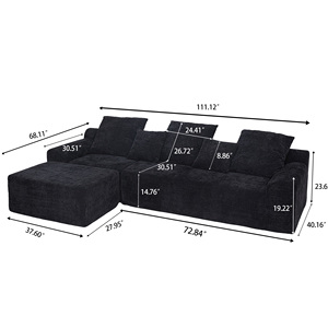 Compression Sectional Convertible Set Comfy Chaise Boneless L-Shape <b>Sofa</b> Deep Seat Eco-Friendly Durable Modular Apartment - Product Image 2
