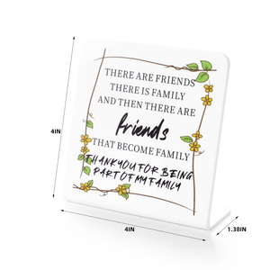Insegna da Scrivania in Acrilico 'Amici che Diventano Famiglia', Regalo di Amicizia, Decorazione per Ufficio e Casa, Souvenir di Ringraziamento - Product Image 5