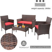 Ensemble de meubles de jardin avec table et chaises rembourrées pour la terrasse