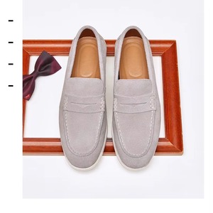 Mocassins bateau décontractés pour hommes en daim léger, mocassins décontractés en cuir véritable, mocassins en cuir de qualité pour hommes - Product Image 4